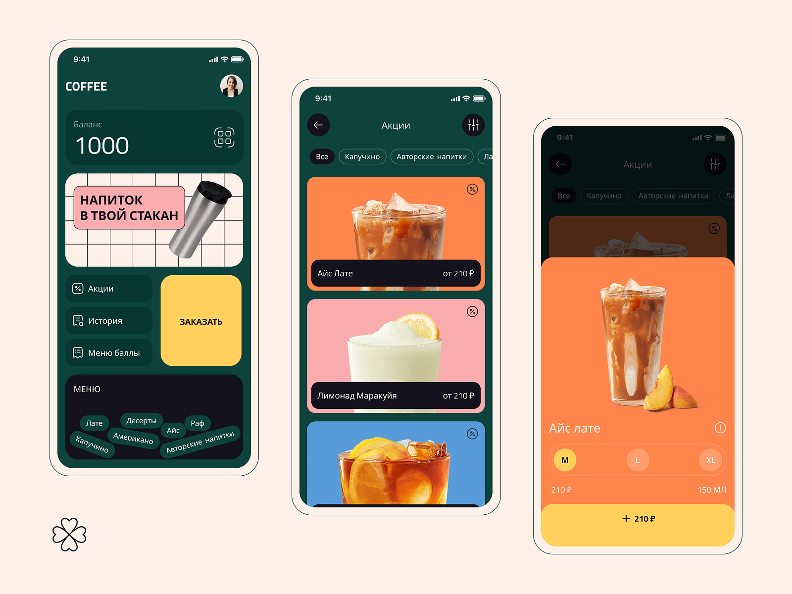 Мобильное приложение для кофейни в формате to go